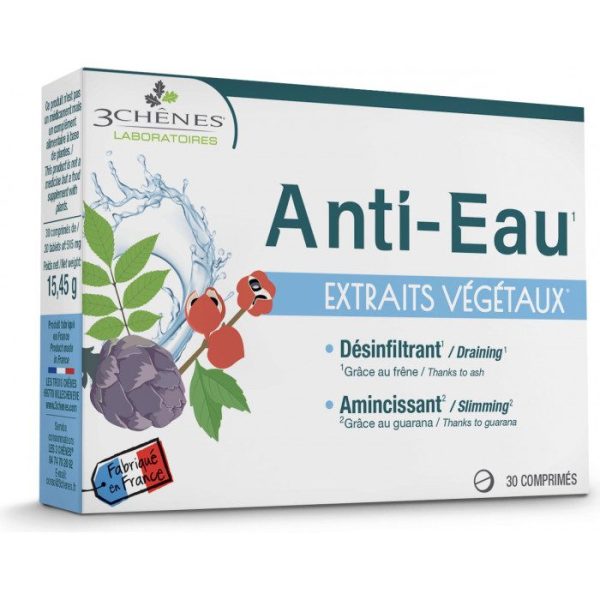 3 CHENES ANTI EAU EXTRAITS VEGETAUX 30 COMPRIMES