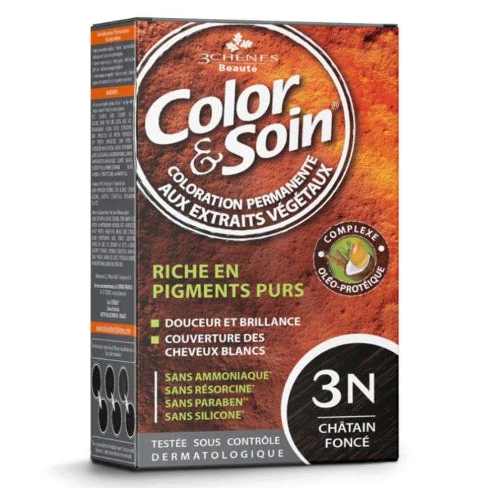 3 CHENES COLOR ET SOIN COLORATION PERMANENTE 3N CHATAIN FONCE 135 ML