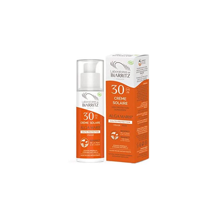 BIARRITZ ALGAMARIS CREME SOLAIRE VISAGE SPF30 CERTIFIEE BIO