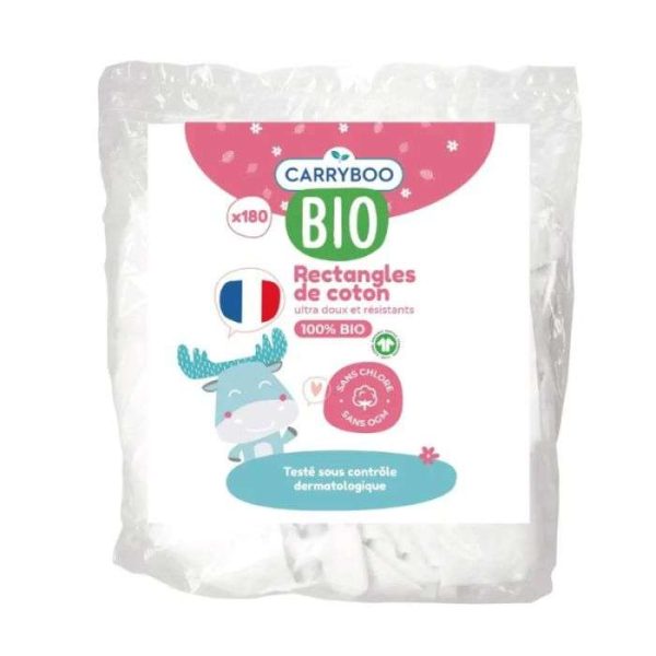 CARRYBOO BIO RECTANGLES DE COTON 180 UNITES