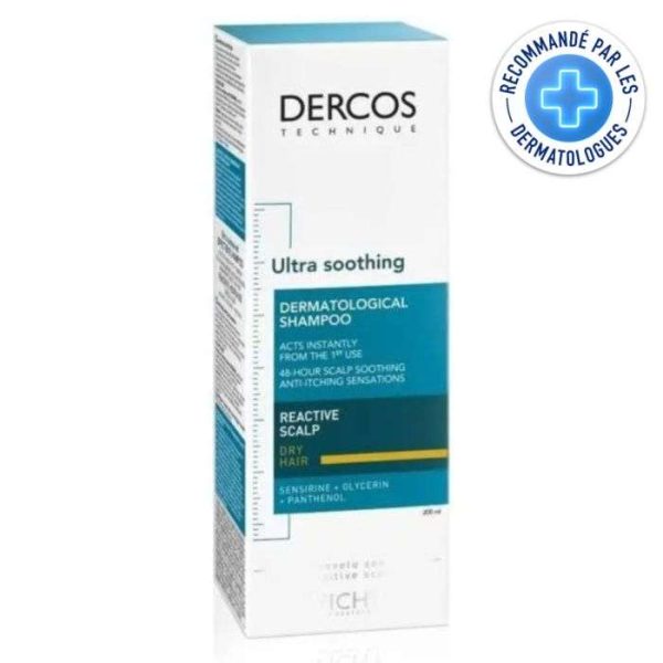 VICHY DERCOS ULTRA APAISANT SHAMPOING CHEVEUX SEC 200ML