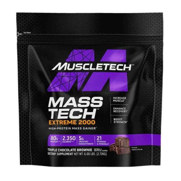 MUSCLETECH MASS TECH EXTREME 2000 2.72 KG SAVEUR DOUBLE CHOCOLAT BROWNIE