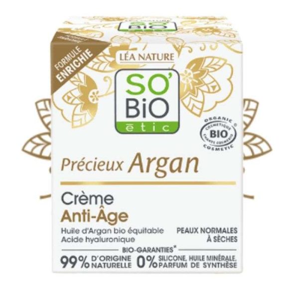 SO BIO PRECIEUX ARGAN CREME ANTI AGE PEAUX NORMALES A SECHES