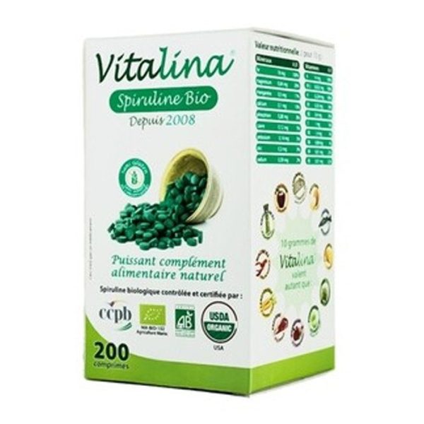 Vitalina Spiruline Bio – 200 Comprimés